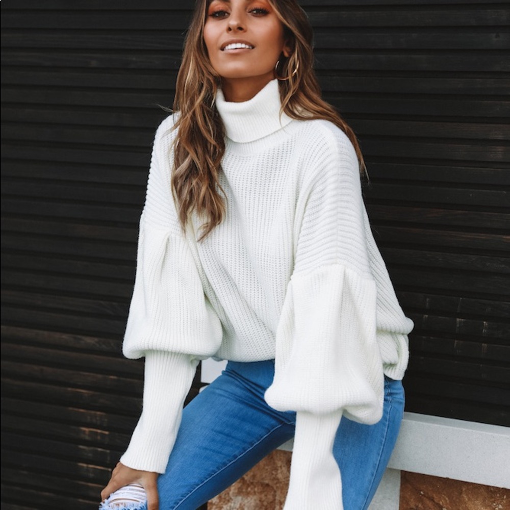 Ivory Bell Sleeve Sweater